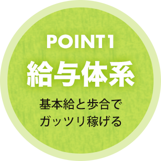POINT1_給与体系:基本給と歩合でガッツリ稼げる