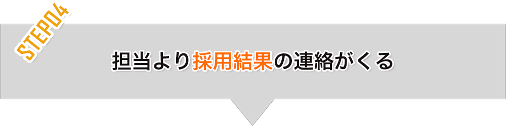 担当より採用結果の連絡がくる